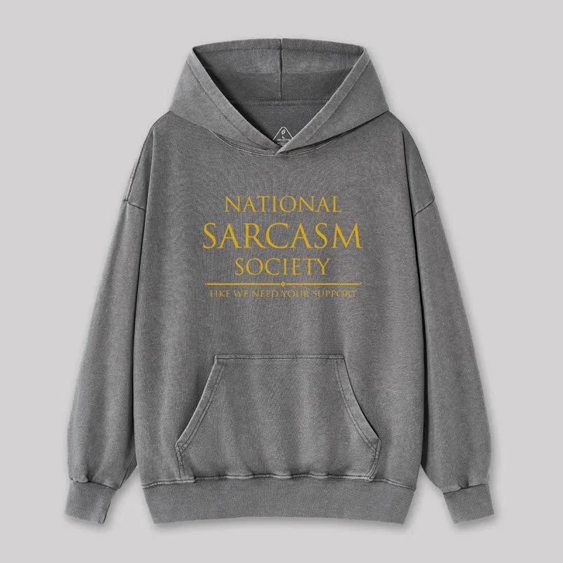 National Sarcasm Society Geek Washed Hoodie - Image 4