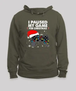 Alternative view of Paused My Game Christmas Gamer Hoodi