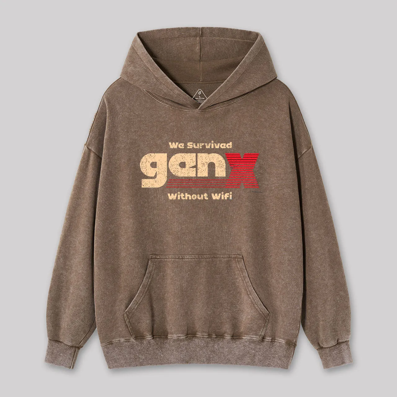 We Survived Without Wifi Washed Hoodie - Image 2