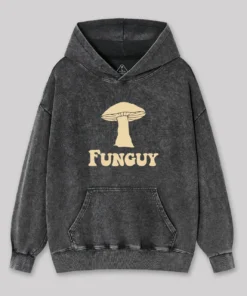 Alternative view of Fungi Fun Guy Funny Washed Hoodie