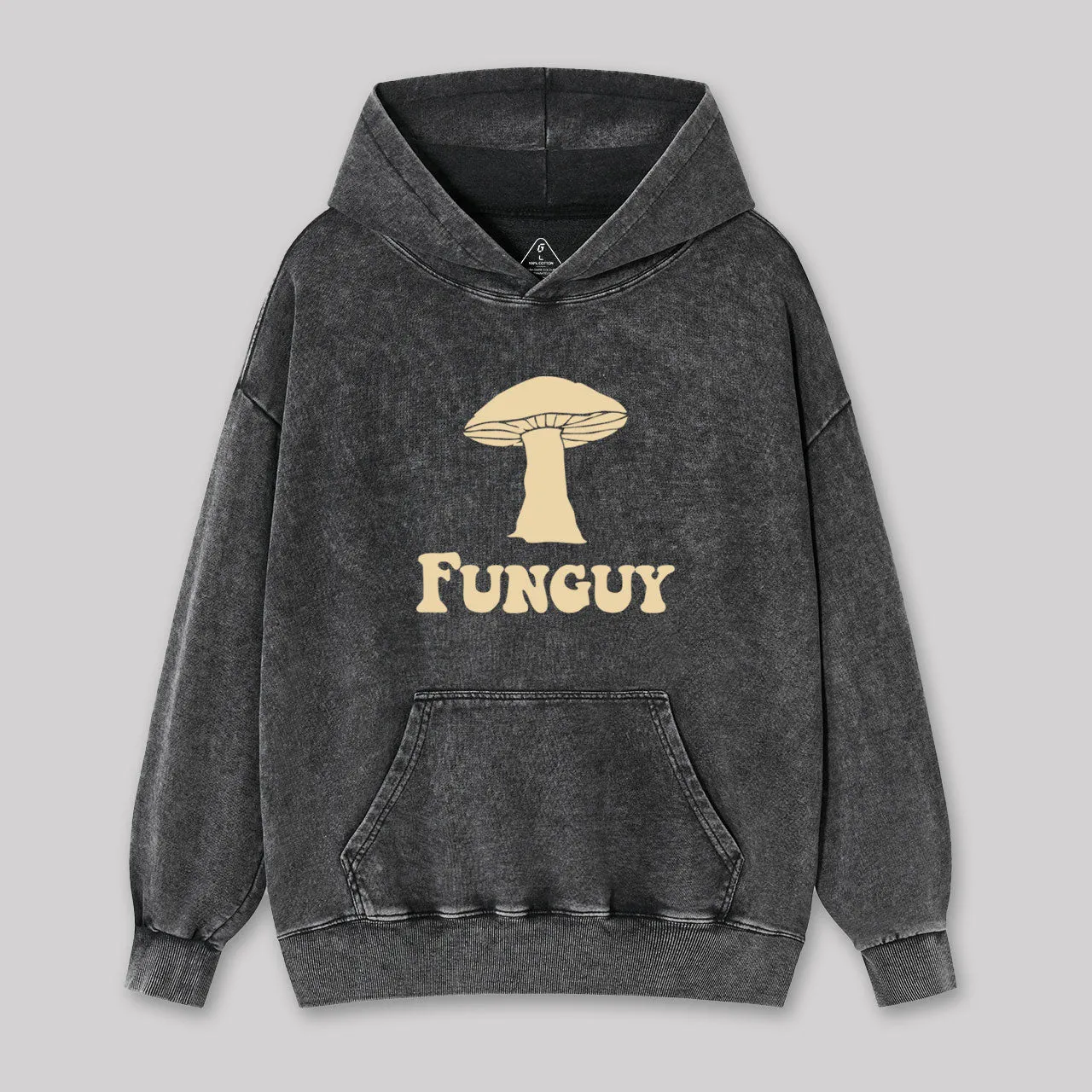 Fungi Fun Guy Funny Washed Hoodie - Image 2