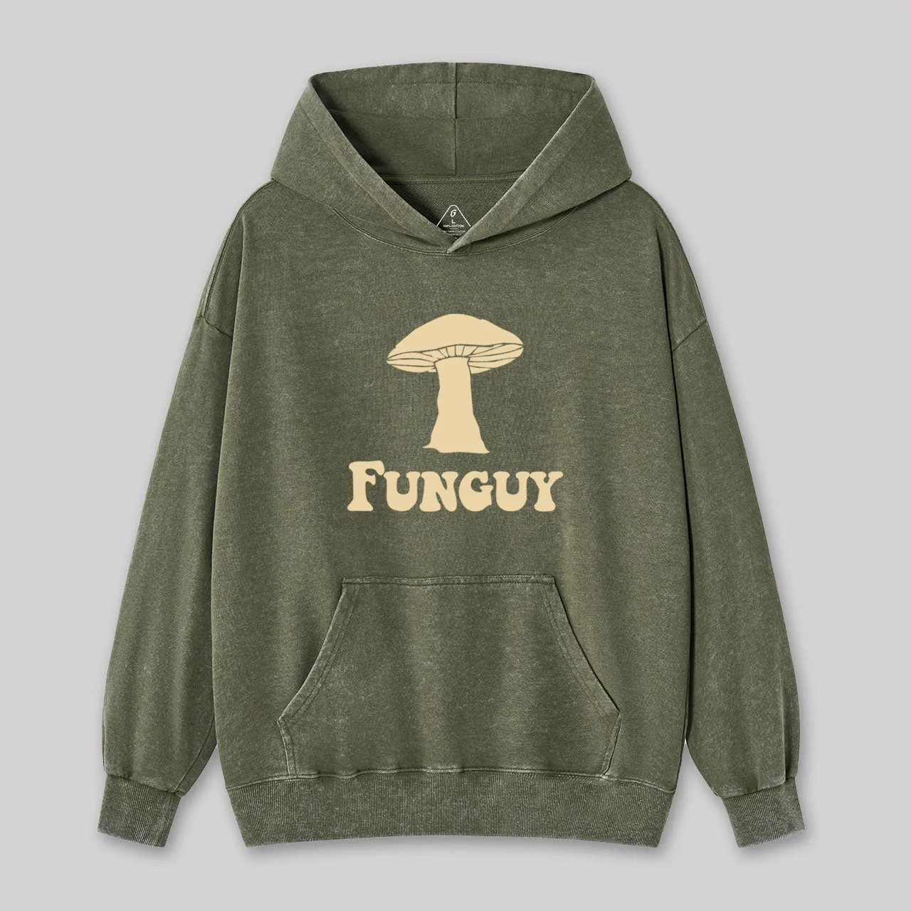 Fungi Fun Guy Funny Washed Hoodie - Image 3