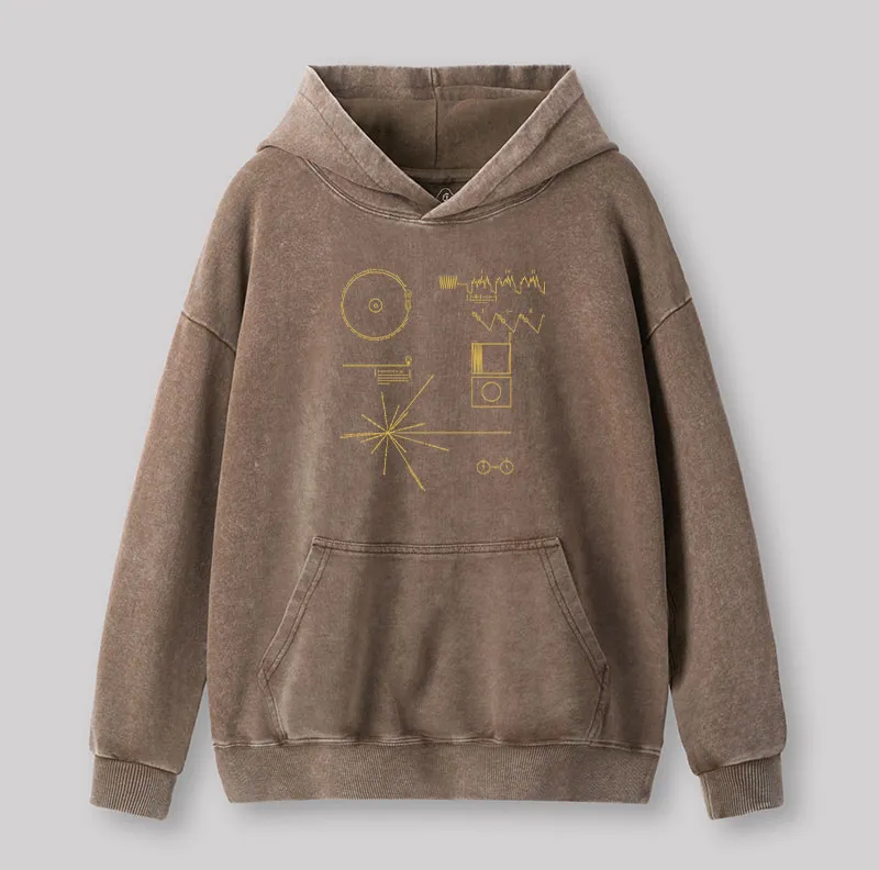 The Voyager Golden Record Washed Hoodie - Image 4