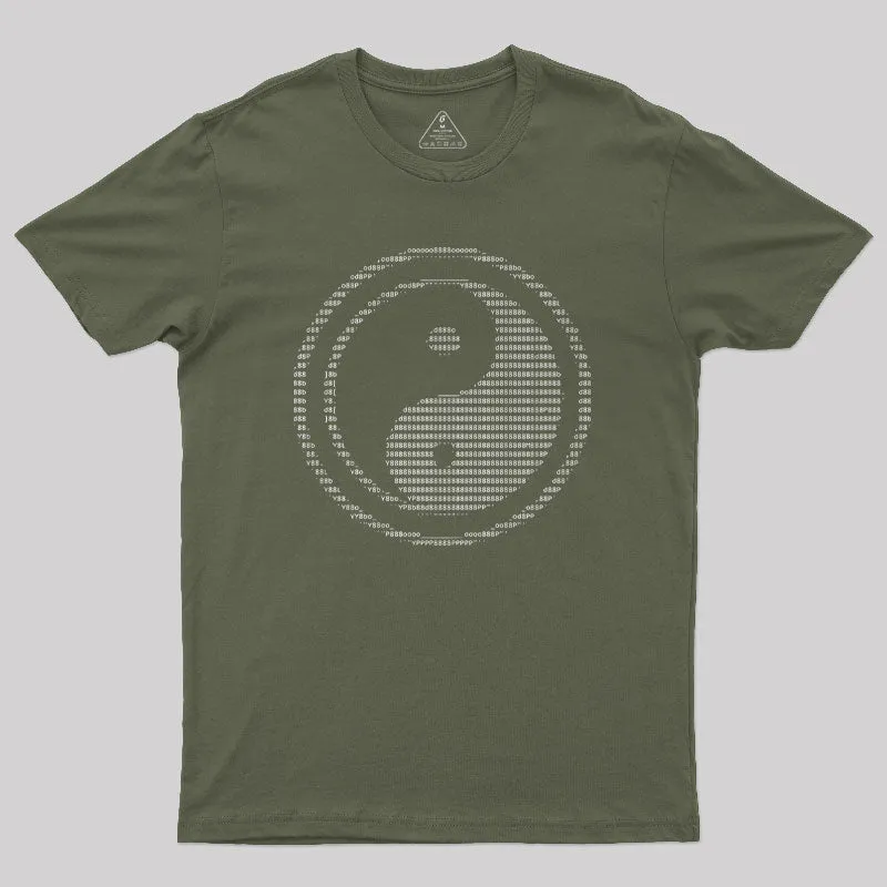 ASCII Yin Yang Geek T-Shirt - Image 3