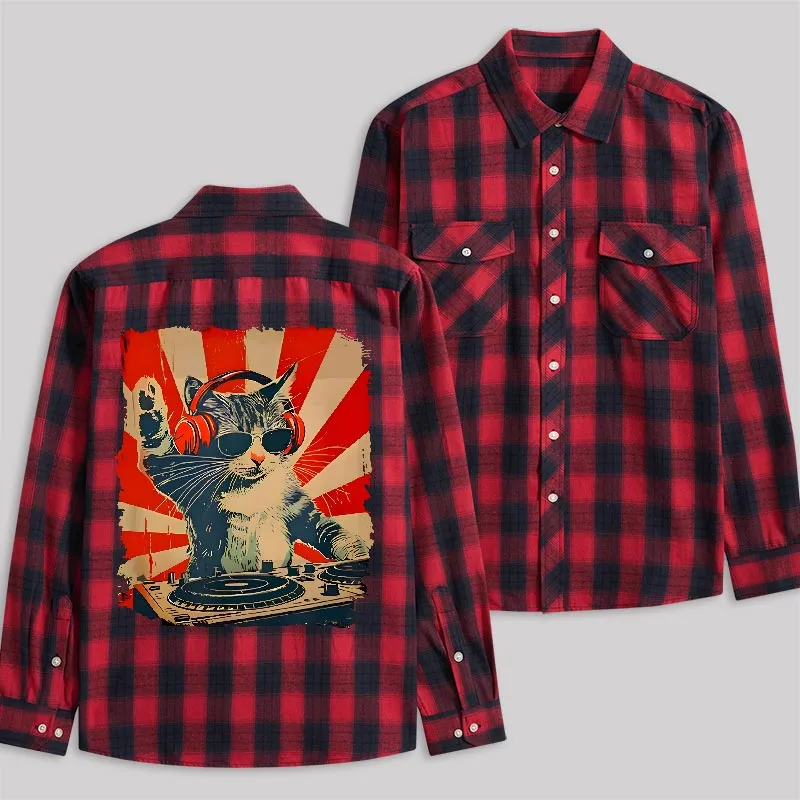 DJ Catnip Revolution Plaid Flannel Shirt - Image 3