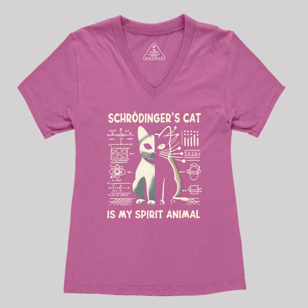Schrodinger's Сat Science Women's V-Neck T-shirt - Image 3
