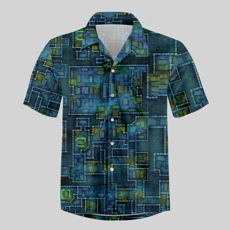 DND Ancient Crypt Dungeon Button Up Pocket Shirt - Image 3