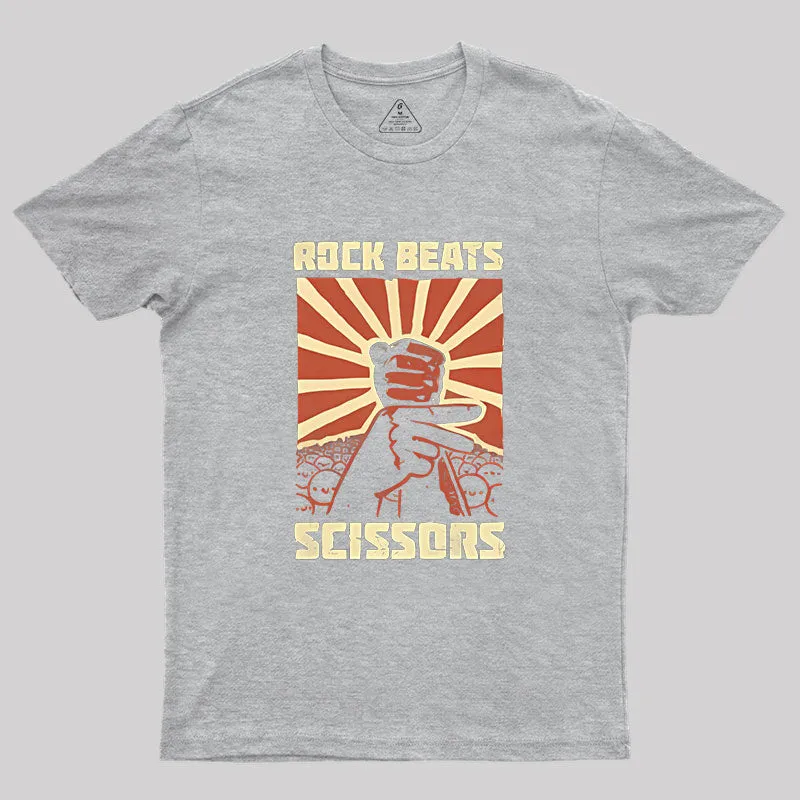 Rock Beat Scissors Geek T-Shirt - Image 4