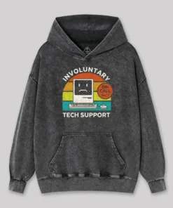 Involuntary Tech Support Geek Geek Washed Hoodie