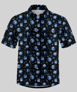 Scifi Dice And Death Button Up Pocket Shirt
