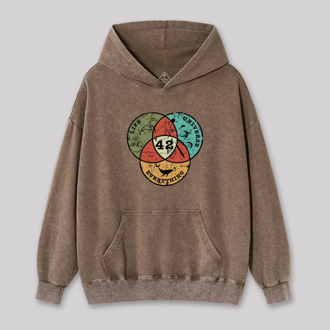 Life, the Universe & Everything Washed Hoodie - Image 2