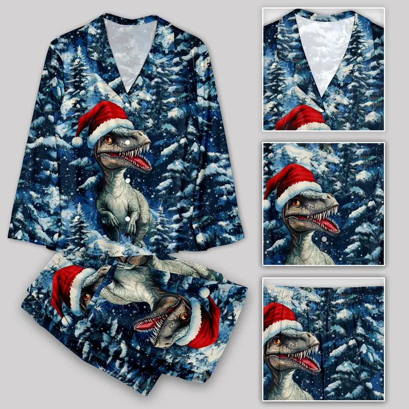 Christmas Cedar Jurassic Dinosaur Pajama Sets