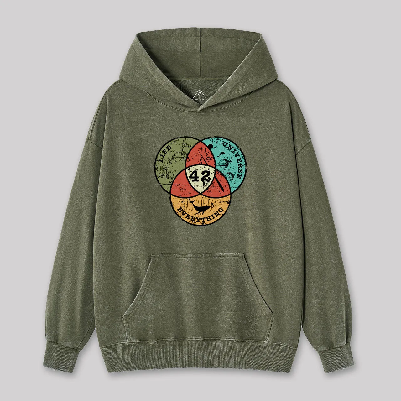 Life, the Universe & Everything Washed Hoodie - Image 3