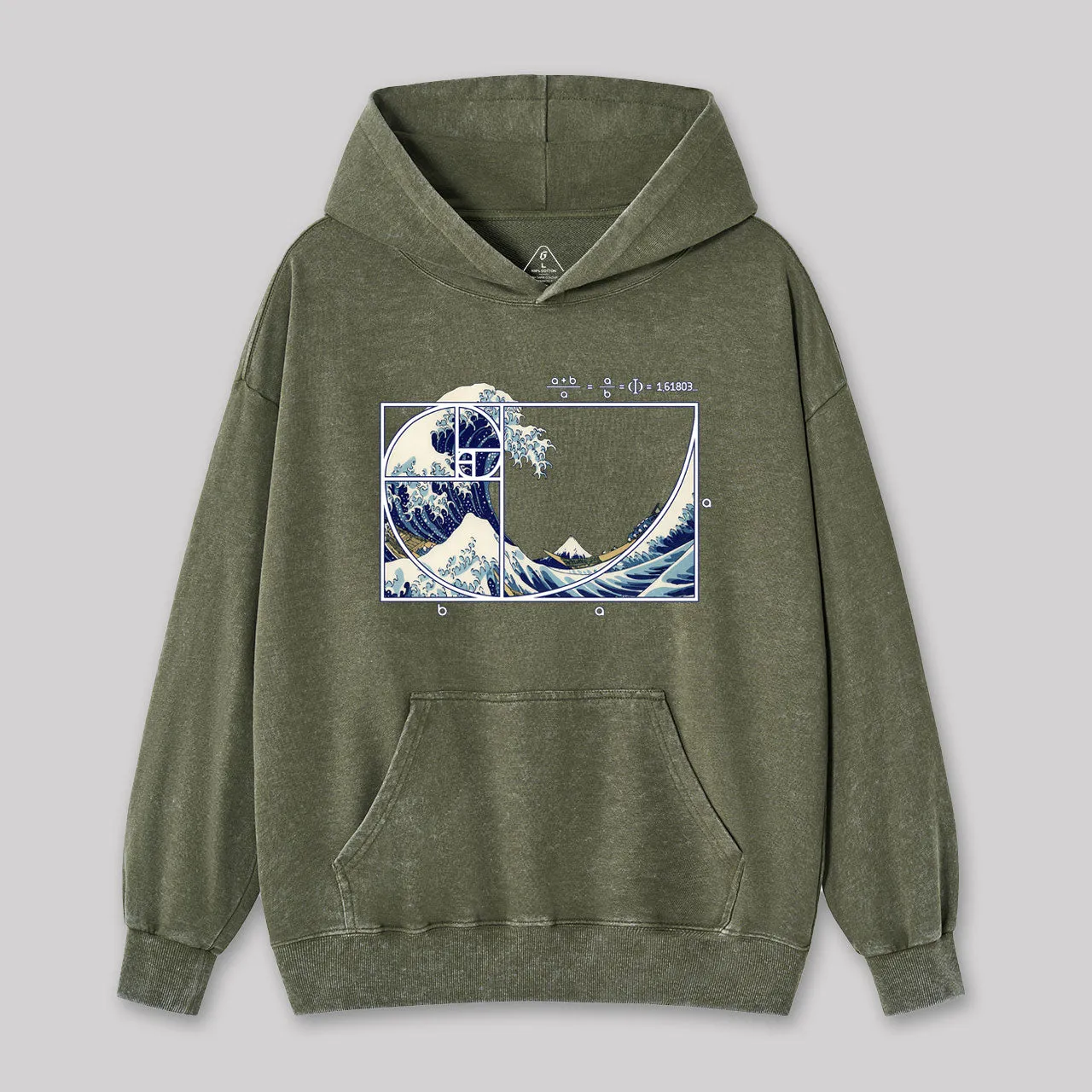 The Great Fibonacci Wave Washed Hoodie - Image 3