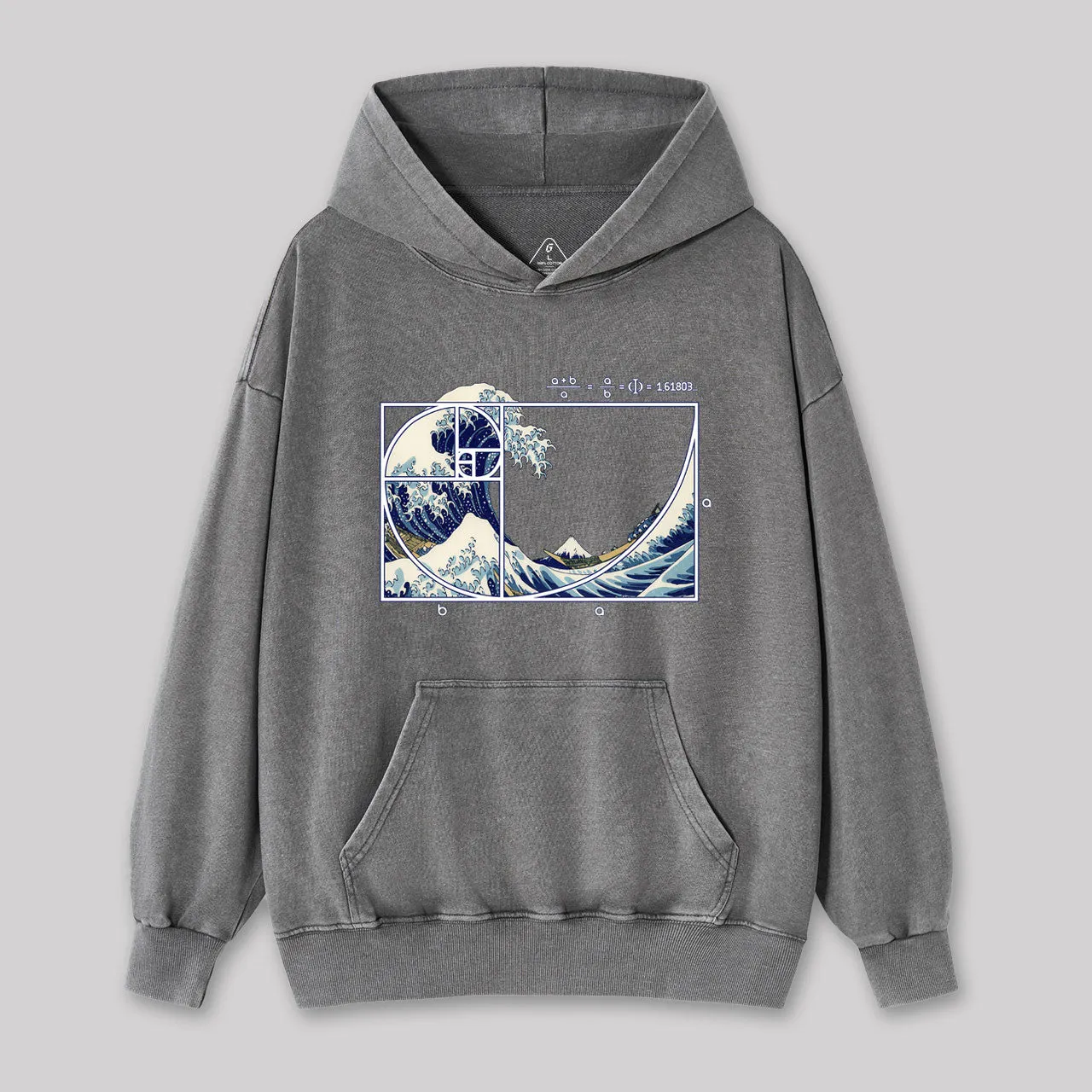 The Great Fibonacci Wave Washed Hoodie - Image 4