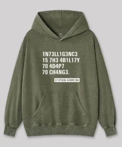 Intelligence - Stephen Hawking Washed Hoodie