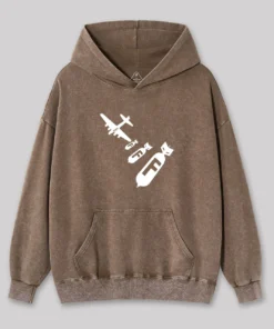 Alternative view of Funny - Dropping F Bombs Washed Hoodie