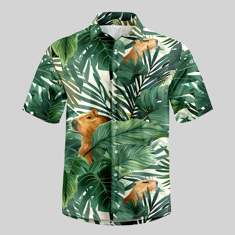 Hawaii Capybara Button Up Pocket Shirt - Image 2