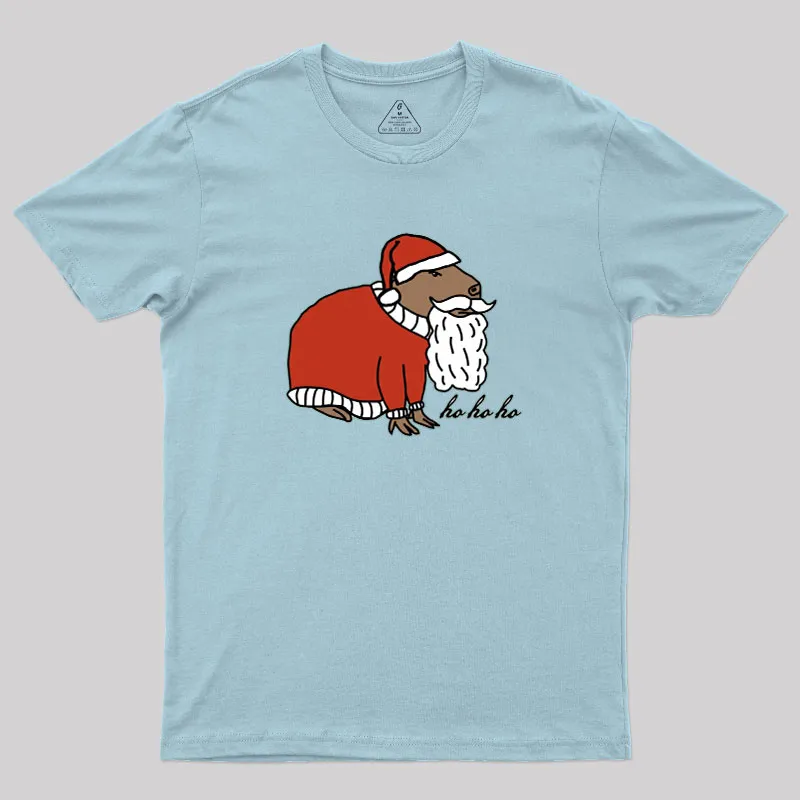 Capybara Santa Claus says Ho Ho Ho Geek T-Shirt - Image 9