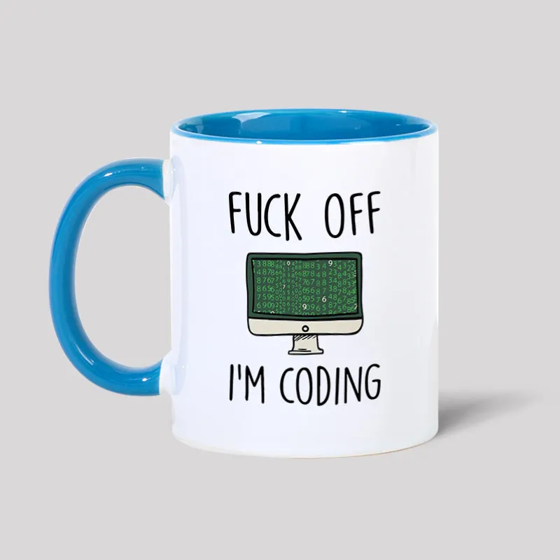 F*ck Off I'm Coding Geek Mug - Image 2