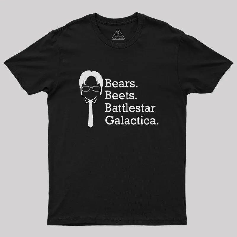 Bears Beets Battlestar Galactica Geek T-Shirt - Image 2