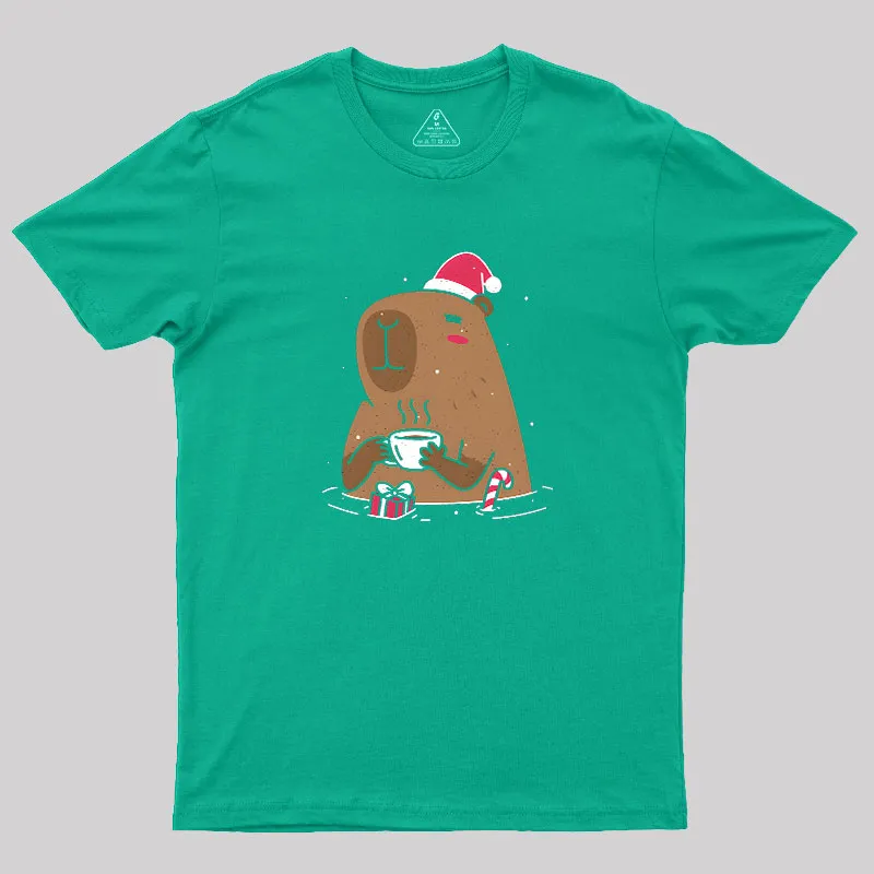 Santa Capybara Geek T-Shirt - Image 2
