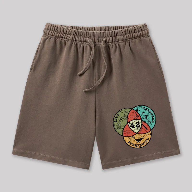 Life the Universe Everything Geeky Washed Shorts