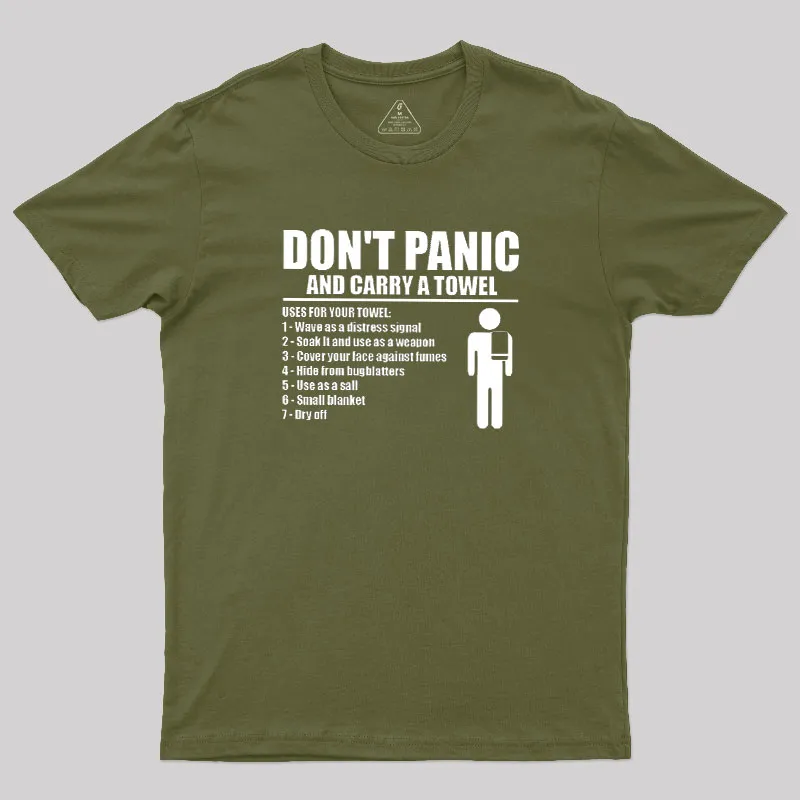 DON' TPANIC AND CARRY A TOWEL Geek T-Shirt - Image 3