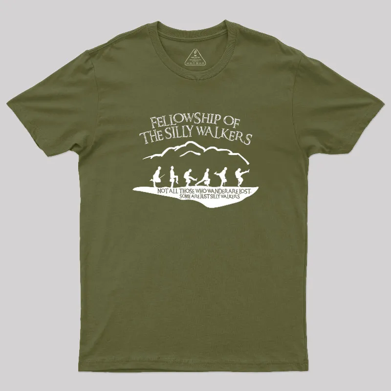 Fellowship Of The Silly Walkers Geek T-Shirt - Image 10