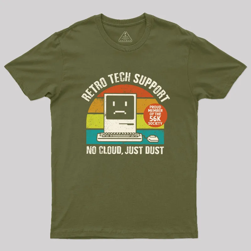RETRO TECH SUPPORT Geek T-Shirt - Image 3