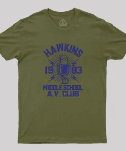 Alternative view of Hawkins A.V. Club 1983 Geek T-Shirt