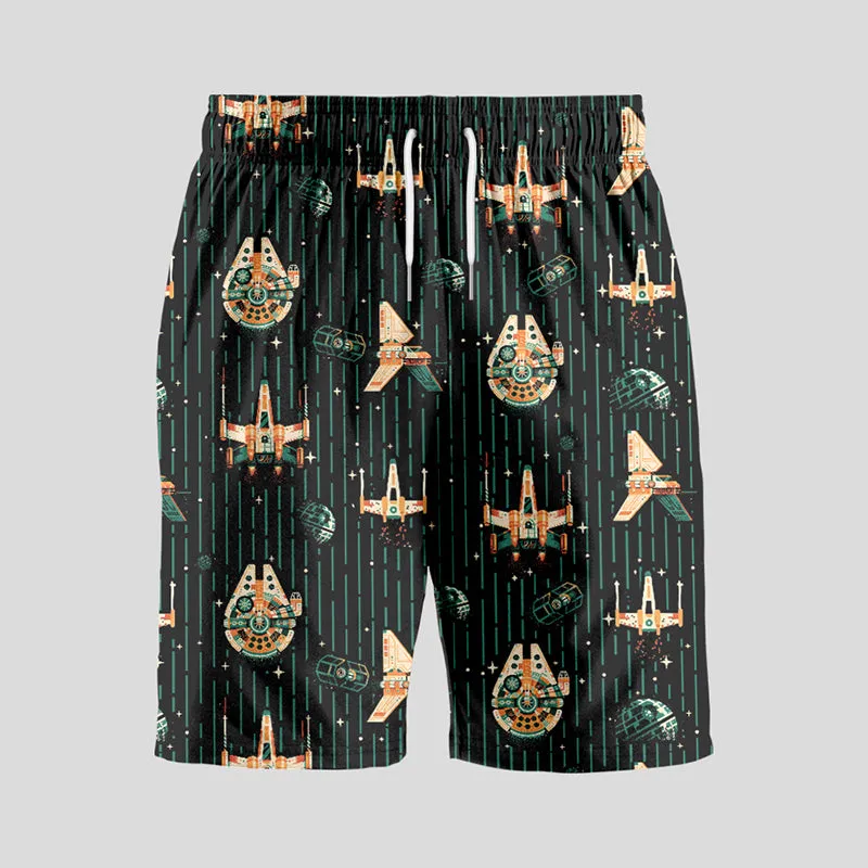 Space Stripes Geeky Drawstring Shorts