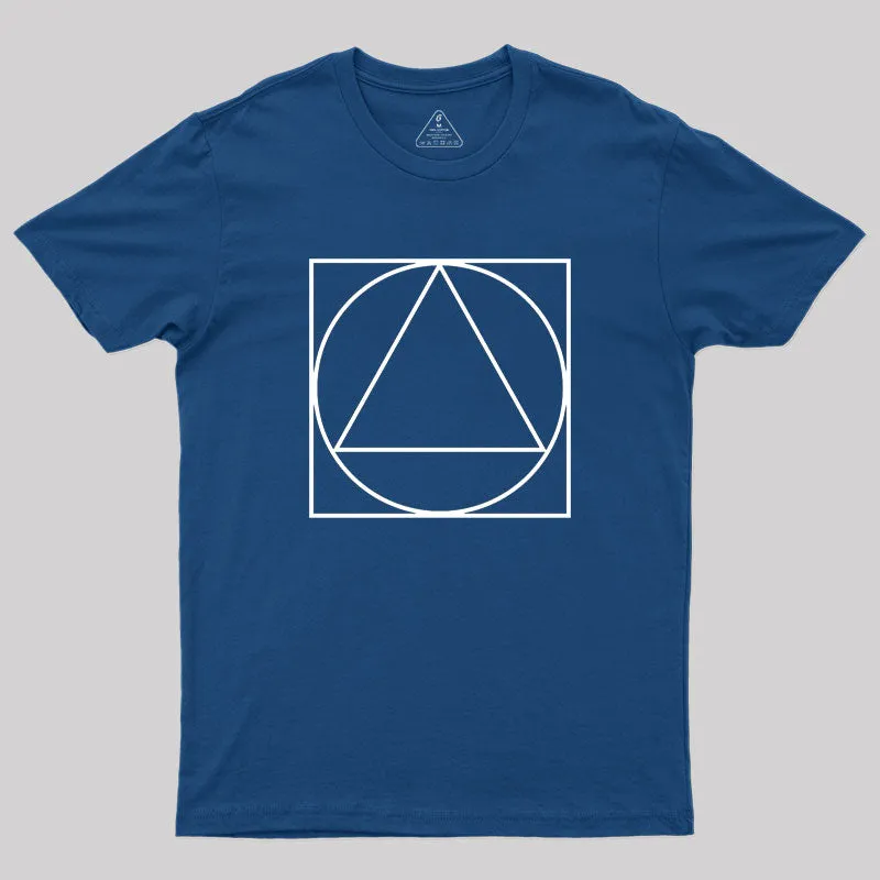 Triangle Within A Circle Within A Square Geek T-Shirt - Image 3