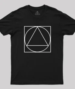 Alternative view of Triangle Within A Circle Within A Square Geek T-Shirt
