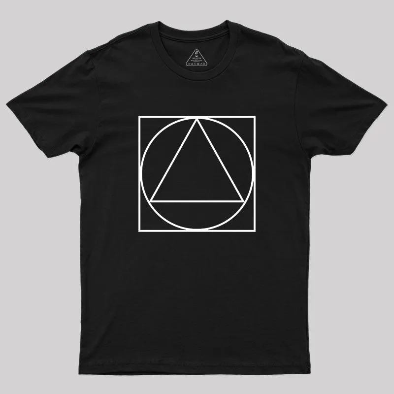Triangle Within A Circle Within A Square Geek T-Shirt - Image 2
