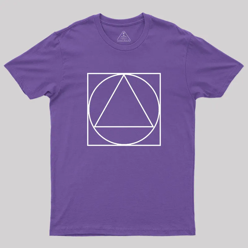 Triangle Within A Circle Within A Square Geek T-Shirt - Image 6