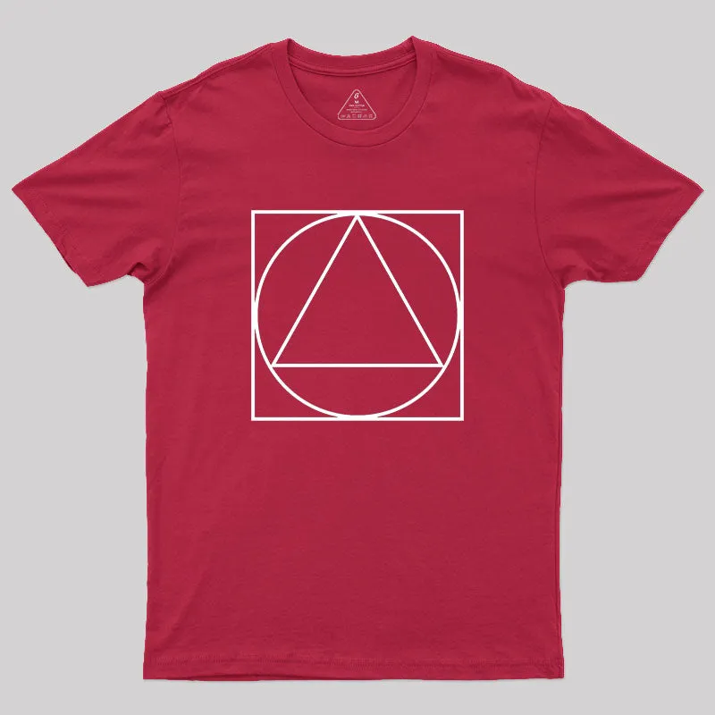 Triangle Within A Circle Within A Square Geek T-Shirt - Image 5