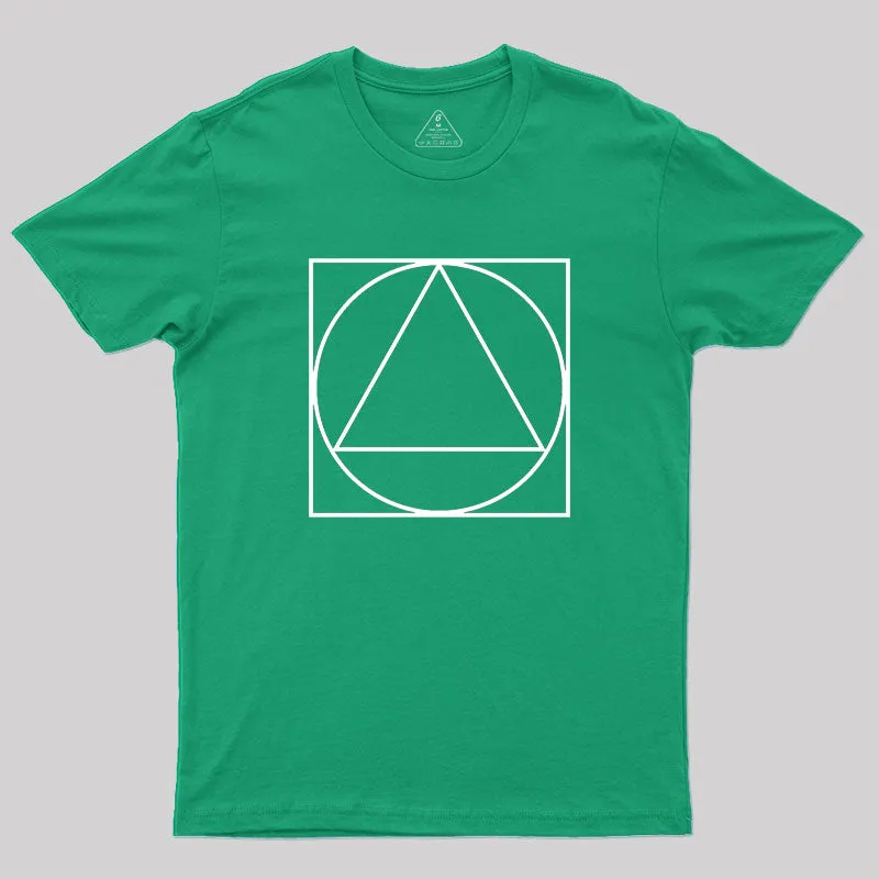 Triangle Within A Circle Within A Square Geek T-Shirt - Image 9