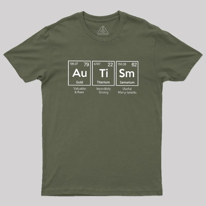 Autism Awareness Elements Periodic Geek T-Shirt - Image 3