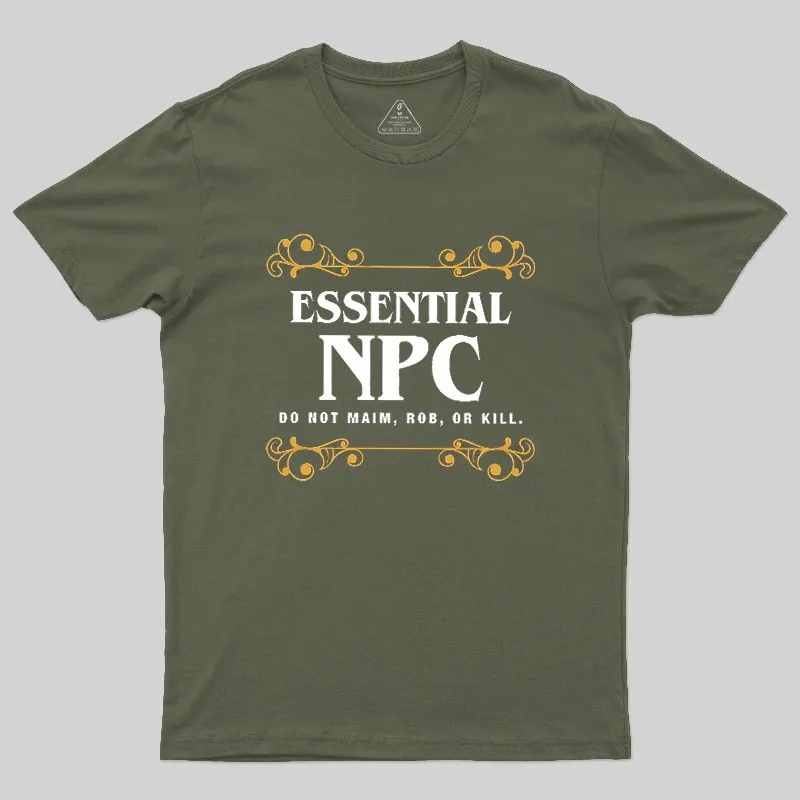 Essential NPC Character Tabletop RPG Addict Geek T-Shirt - Image 3
