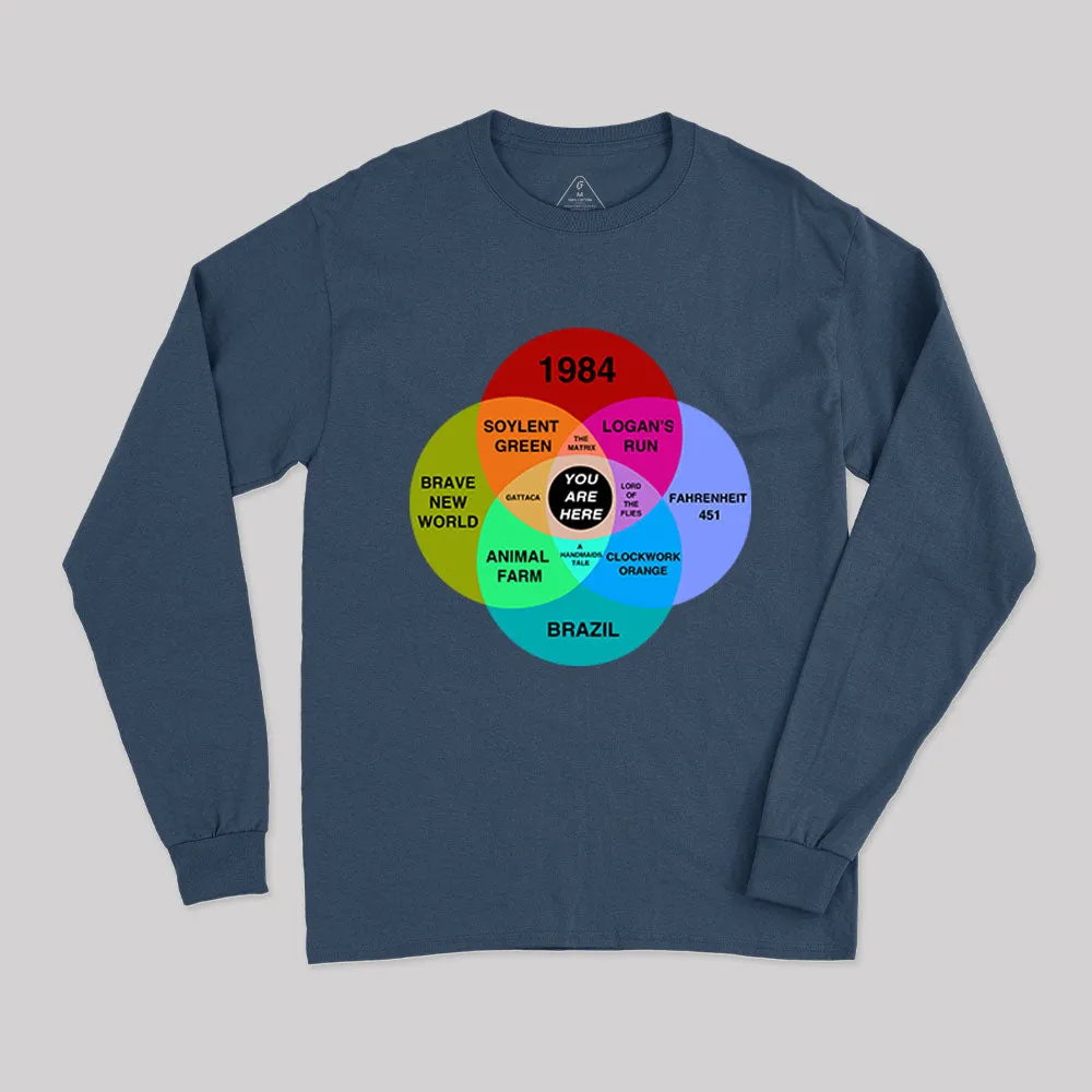 Dystopian Venn Diagram You Are Here Long Sleeve T-Shirt - Image 2