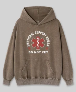 Emotional Support Human Washed Hoodie