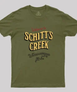 Alternative view of Schitt's Creek Welcome Sign Geek T-Shirt