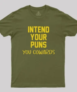 Alternative view of Intend your puns yellow Geek T-Shirt