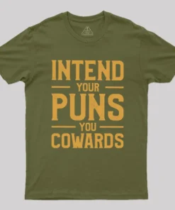 Alternative view of Intend your puns orange Geek T-Shirt