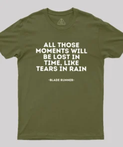 Alternative view of All Those Moments Will Be Lost In Time Geek T-Shirt