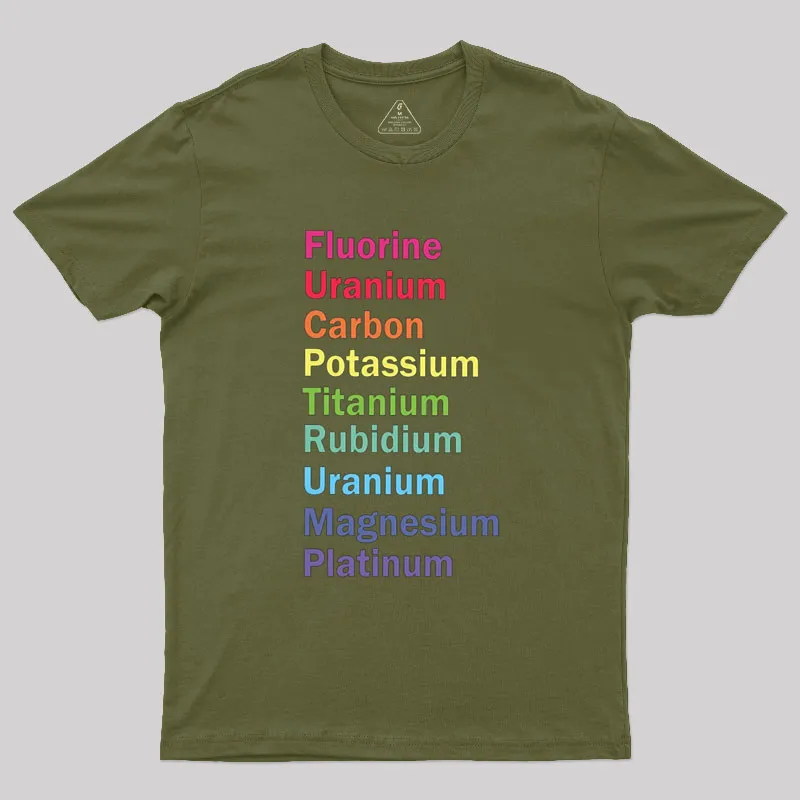 Fluorine Uranium Carbon Potassium Geek T-Shirt - Image 3