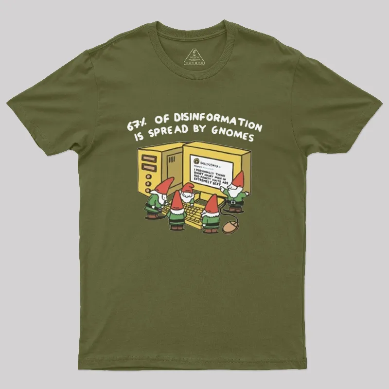 Gnome Disinformation Geek T-Shirt - Image 3
