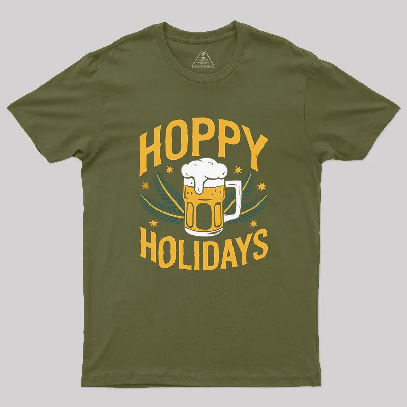 Hoppy Holidays Funny Santa Claus Beer Geek T-Shirt - Image 3