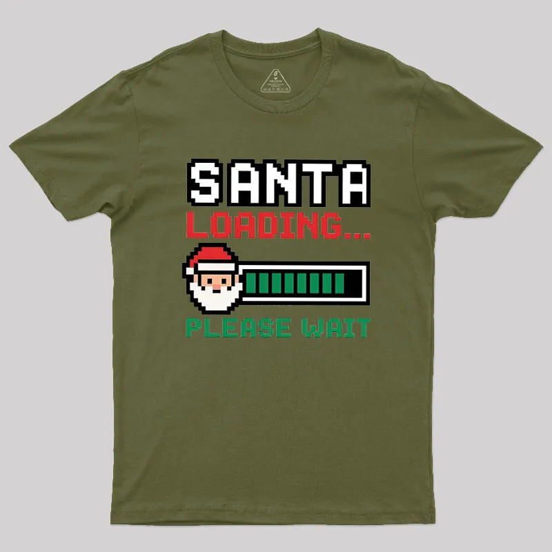 Santa Loading Pixel Design Geek T-Shirt - Image 7